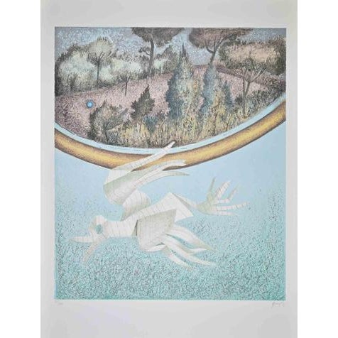 Lithograph realized in 1990s. Hand signed and numbered in pencil. Edition of 120. Very good condition. This piece is...