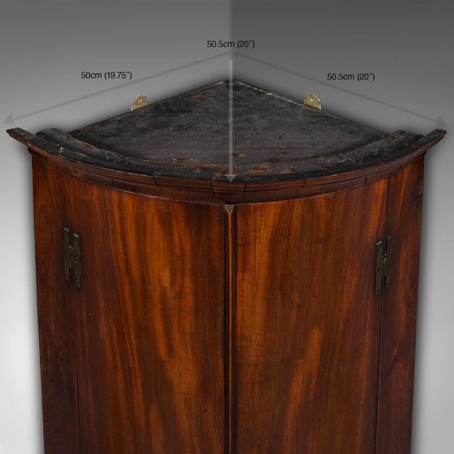 1750's Antique Bow Front Corner Cabinet For Sale - Image 9 of 9
