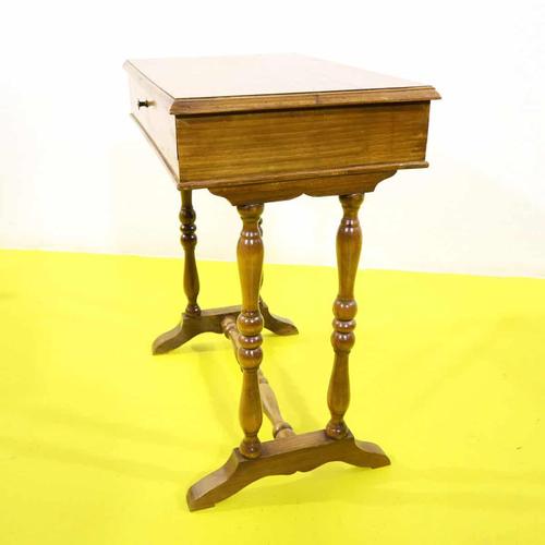 Wooden Worktable with Turned Legs and Drawer For Sale - Image 6 of 8
