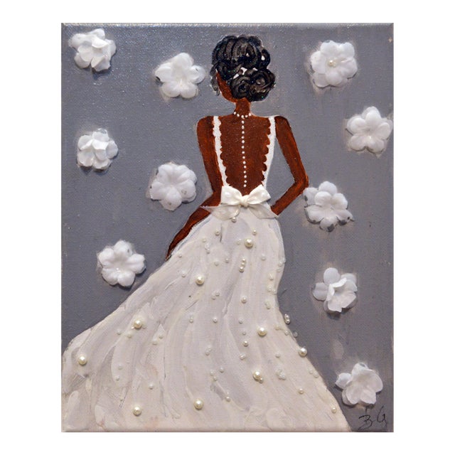 1990s Bridal Dreams Mixed-Media Painting by Rebeka Gatechew For Sale