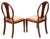 Antique quality pair of Georgian revival inlaid mahogany dining side hall bedroom chairs C1910. Attractively carved with...