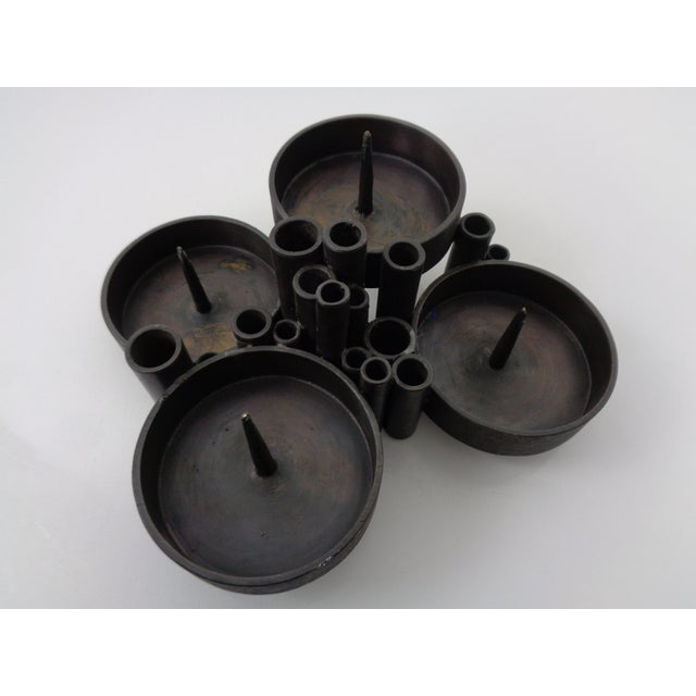Brutalist Bronze Candleholder by Manfred Bergmeister for Ebersberg, Germany, 1960s For Sale - Image 13 of 18