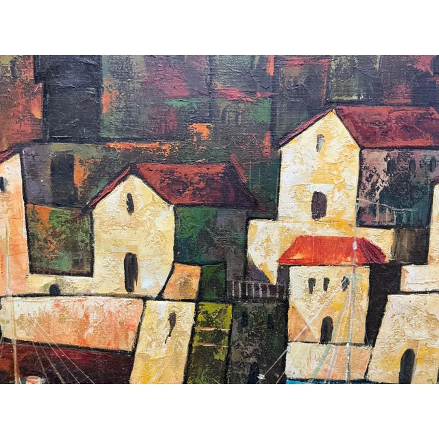 Mid-Century Modern Mid Century Spanish Palma De Mallorca Oil Cityscape Painting For Sale - Image 3 of 11