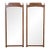 Pair Burled Walnut Mirrors With Brass Finials For Sale