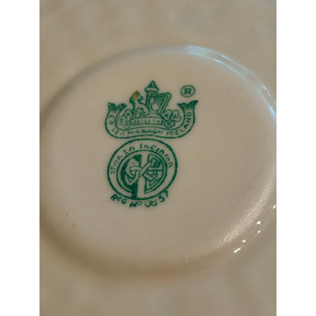 Mid 20th Century Belleek Shamrock Teacup and Saucer For Sale - Image 9 of 10
