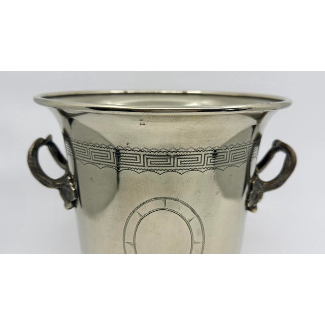 Silver 19th C Abraham Kemp Silver Plated Champagne Bucket Wine Cooler For Sale - Image 8 of 12
