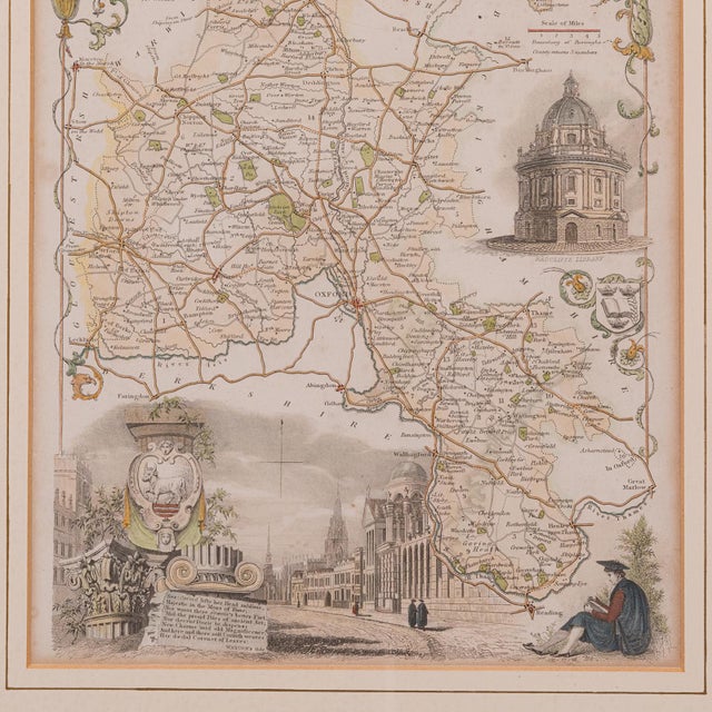 1850's Antique County Map Oxfordshire For Sale - Image 6 of 12