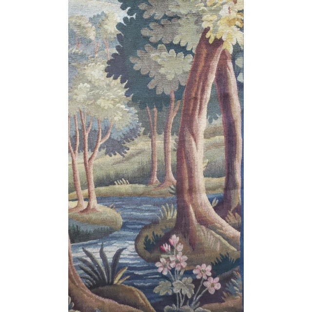 Antique Verdure Tapestry With River For Sale In Los Angeles - Image 6 of 11