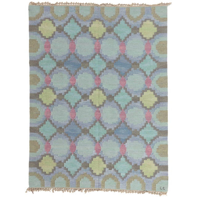 Judith Johansson Swedish Rollakan Rug, 06'03 X 08'03 For Sale - Image 13 of 13