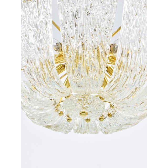 Large Vintage Curved Basket Pendant Light in Brass and Textured Glass by J. T. Kalmar for Kalmar, Vienna, 1950 For Sale - Image 12 of 18