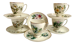 Vintage Porcelain Tea/Coffee Set, 1950s, Set of 11