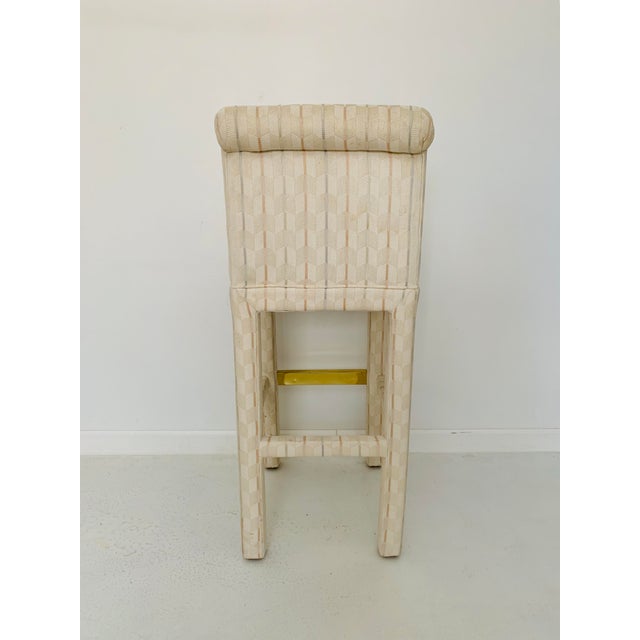Textile 1980s Vintage Parsons Bar Stools- Set of 6 For Sale - Image 7 of 9