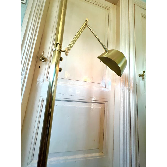 Brass Floor Lamp with Reading Arm, 1980s For Sale - Image 13 of 18