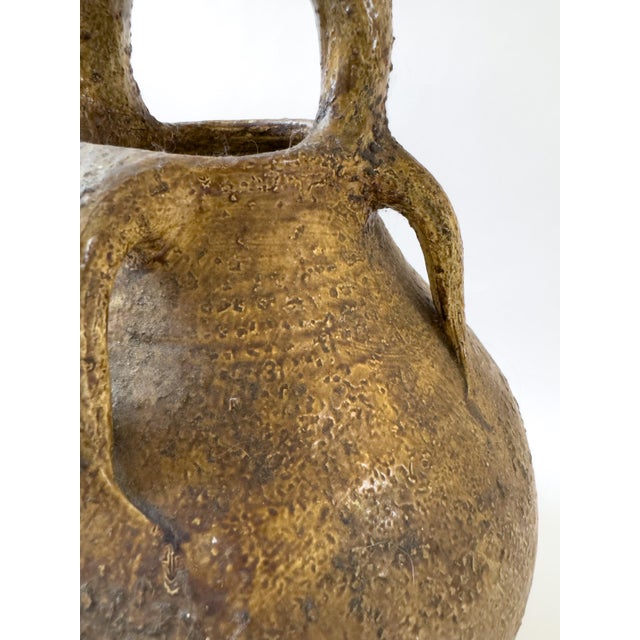 Antique French Glazed Terracotta Walnut Oil Jug (Cruche) With Four Handles, C. 1900 For Sale - Image 14 of 17