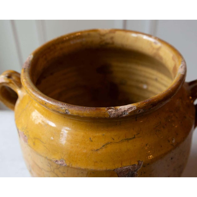 French 19th Century French Terracotta Confit Pot with Yellow Ochre Glaze For Sale - Image 3 of 12