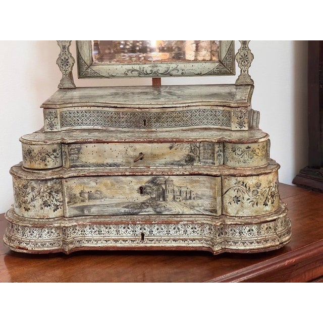 Exceptional 18th Century Venetian Dressing Table Mirror / Table Top Vanity For Sale - Image 11 of 16