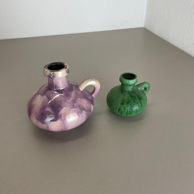 Set Colorful Ceramic Studio Pottery Vases from Otto Keramik, Germany, 1970s, Set of 3 For Sale - Image 4 of 18