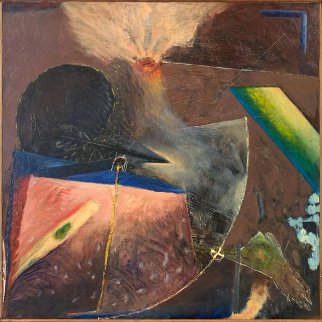 1994 "Rosewood Express" Abstract Oil Painting on Canvas For Sale In Dallas - Image 6 of 6