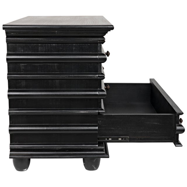 Wood NOIR Ascona Small Chest in Hand Rubbed Black For Sale - Image 7 of 10