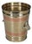 Late 20th Century Brass & Copper Banded Poseidon Champagne Wine Ice Bucket Trash Can 10" For Sale