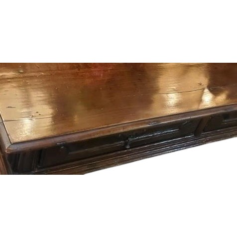 Early 19th Century Antique Early 19c Spanish Colonial Walnut 2 Drawer Writing Table Desk For Sale - Image 5 of 6