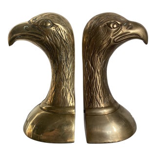 Vintage Brass Eagle Weighted Bookends - a Pair For Sale