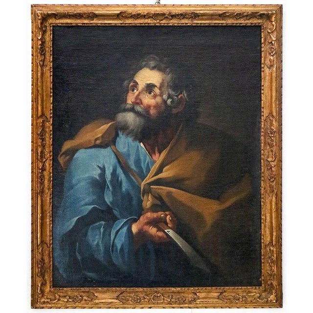 Neapolitan School Artist, Apostle Thaddeus, 17th Century, Oil on Canvas For Sale - Image 7 of 7