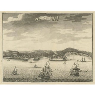 Kannur or Cananore with Ships, 1726, Paper For Sale