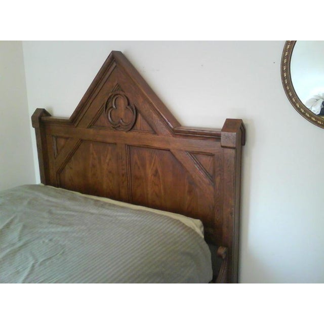 Thirty year old solid oak bed manufactured in the Baker Furniture Allegan, Michigan factory. Classic piece of Americana...