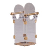 Vintage Acrylic and Brass Umbrella Stand from Fontana Arte, Italy 1970s For Sale