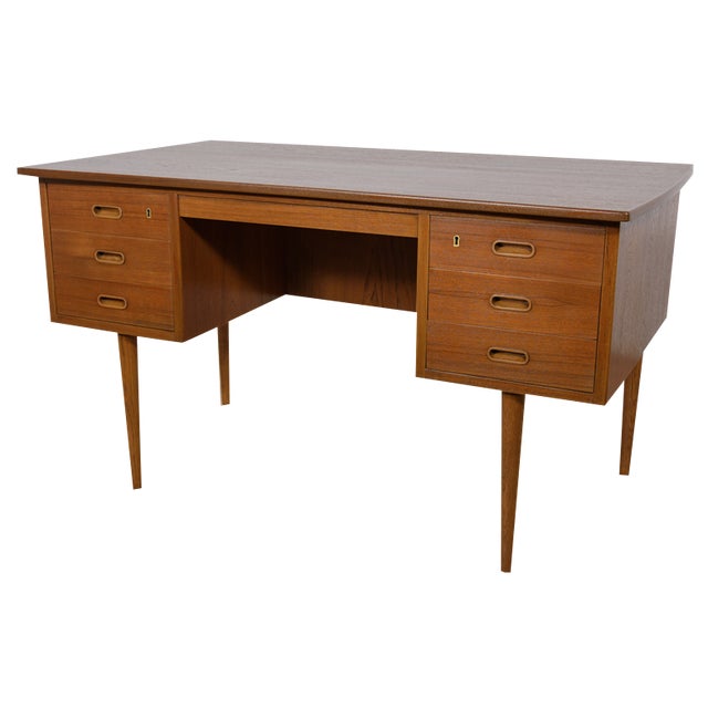 Mid-Century Freestanding Teak Desk, 1960s For Sale