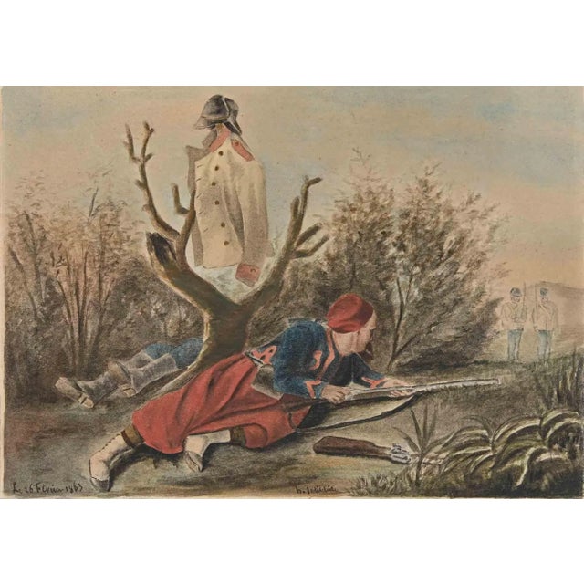The Patriot Soldier is an Original Colored lithograph realized by Honore Petitdidier ( 1824-? ) in the 19th century....