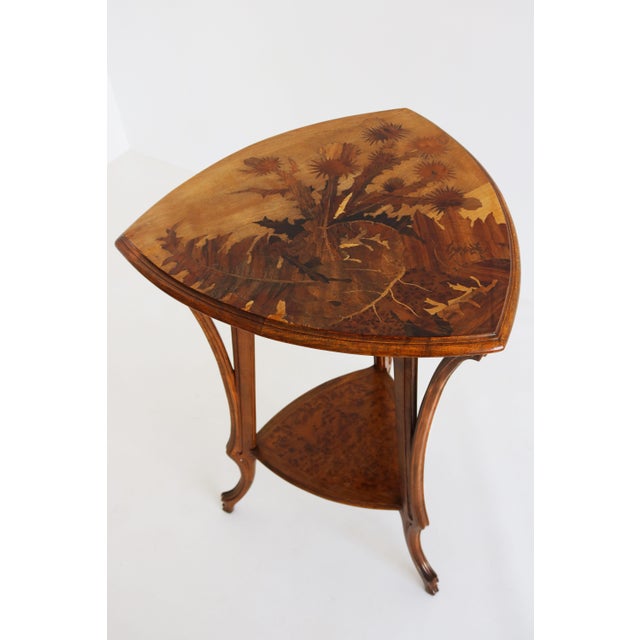 Wood Antique French Art Nouveau Side Table by Emile Galle, 1900 For Sale - Image 7 of 15