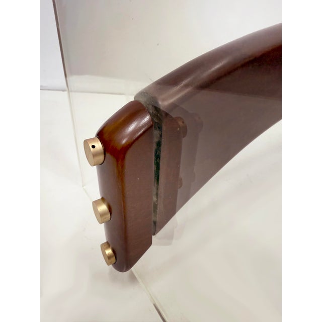 Vladimir Kagan Vladimir Kagan Style Kidney-Shape Lucite and Walnut Coffee Table For Sale - Image 4 of 5