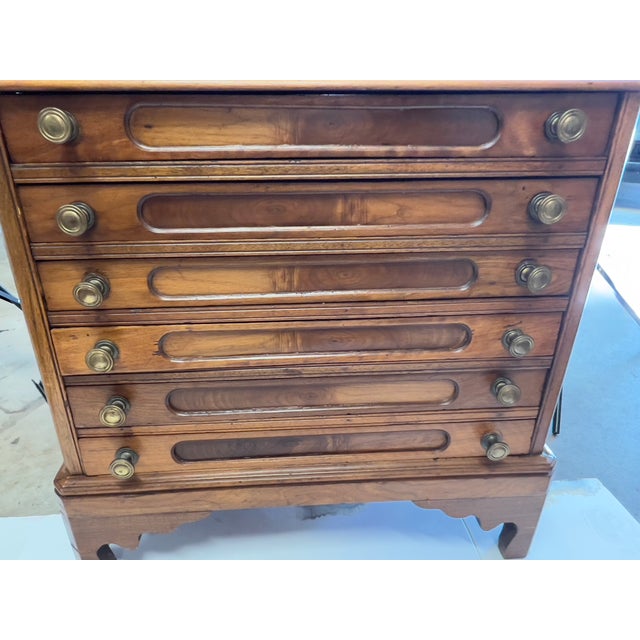 Traditional Antique Walnut Map or Sewing Cabinet For Sale - Image 3 of 11