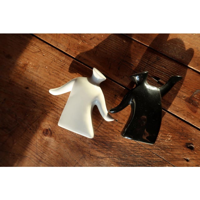 Modern Ceramic Salt & Pepper Shakers, Anthropomorphic Black & White Figures For Sale In New York - Image 6 of 8