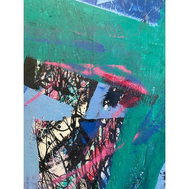 Postmodern Large Scale 1980s Abstract Oil Painting on Canvas by Paul Findlay For Sale - Image 3 of 7