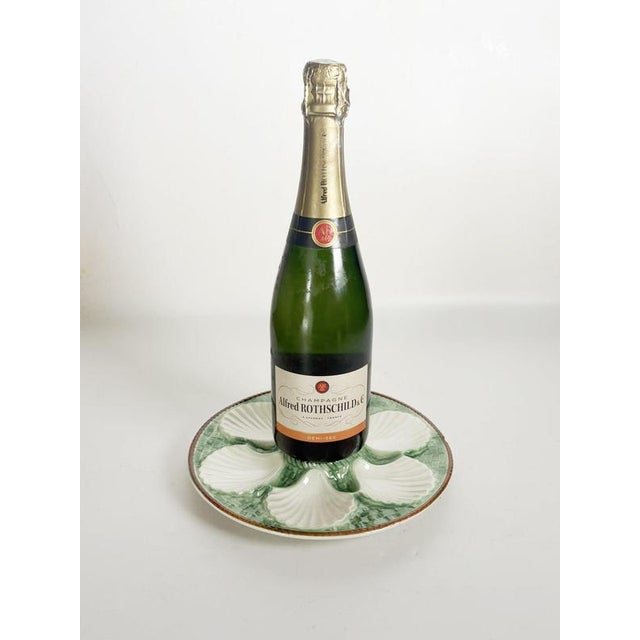 19th Century Majolica Oyster Plate, France For Sale - Image 3 of 13