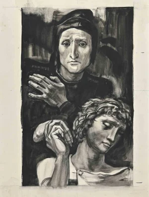 The Compassion, Original Drawing, Early 20th-Century