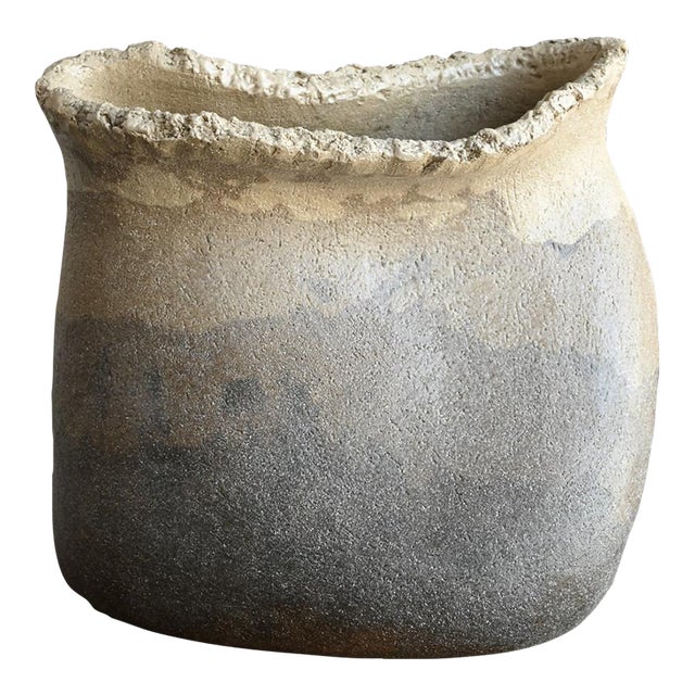 Contemporary Japanese Ceramic Vase / Sculptural Twisted Form / Abstract /Po391 For Sale