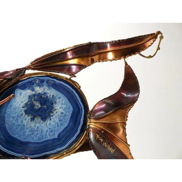 Brutalist Brutalist Brass Fish Lamp, 1980 For Sale - Image 3 of 12