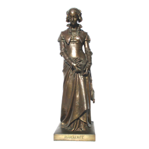 Eugene Aizelin Bronze Margarette Statue Barbedienne Foundry