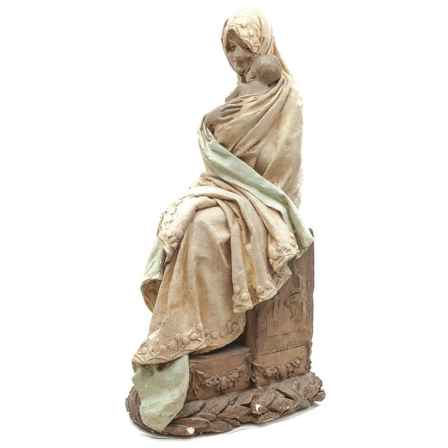 Adelaïde Maeterlinck-Lefebvre, Virgin and Child, 1890s, Plaster For Sale - Image 11 of 18