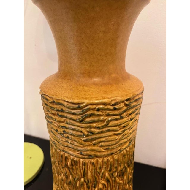 1960s Yellow Ceramic Vase, 1960s For Sale - Image 5 of 8