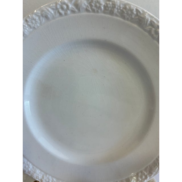 Antique White Vintage Wedgwood Embossed Bread Plates, Set of 7 For Sale - Image 8 of 11
