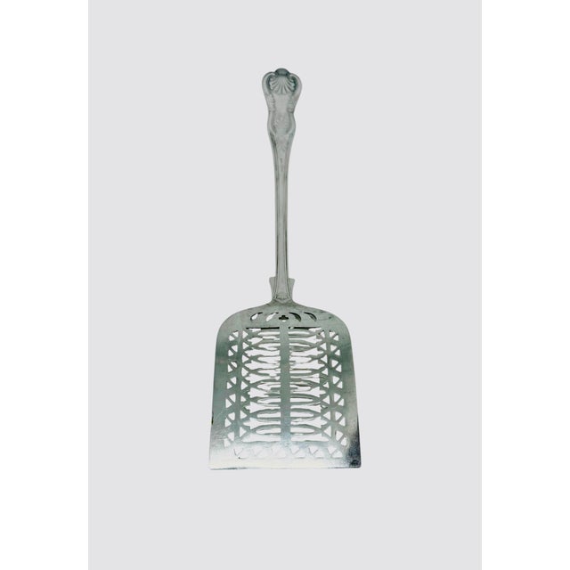Silver Vintage English Silver Plate Epns 13 1/4" Victorian Style Slotted Asparagus Server For Sale - Image 8 of 12
