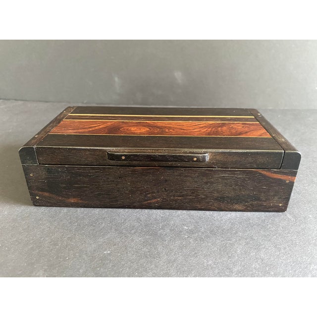 1960s Mid Century American Studio Craft Solid Ebony and Rosewood Box For Sale In New York - Image 6 of 11