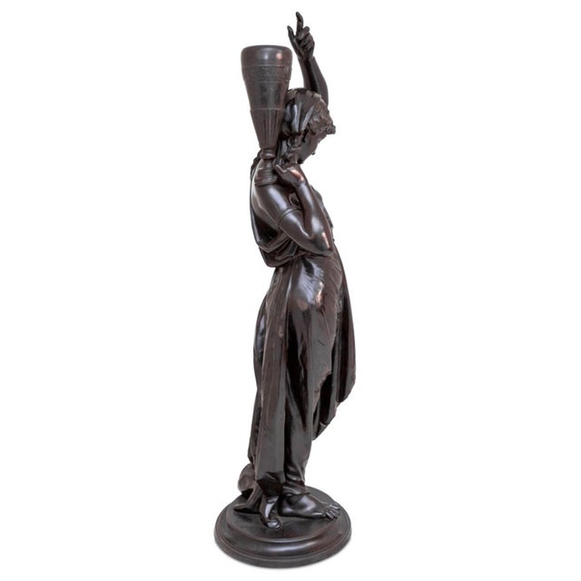 French French Water Carrier Patinated Bronze Sculpture For Sale - Image 3 of 4