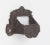 Antique cup or bin pull made of cast iron with Victorian details. There is a rectangular slot at the top for a label with...