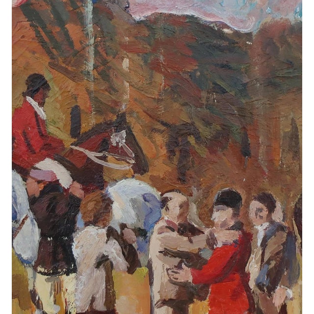 1980s Parade Oil Painting, Ukrainian Soviet Art, 1980s 41,5-39 For Sale - Image 4 of 6